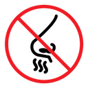 No smell sign color outline icon