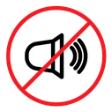 No sound sign color outline icon