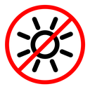 No sun color outline icon