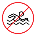 No swimming sign (2) color outline icon
