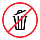 No trash sign color outline icon