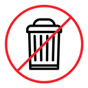 No trash color outline icon