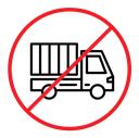 No truck sign color outline icon