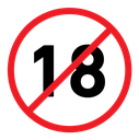 No under eighteen sign color outline icon