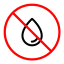 No Water drop sign color outline icon