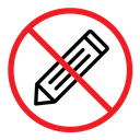 No writing sign color outline icon