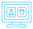 Online clothes shopping color outline icon