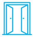Open door color outline icon