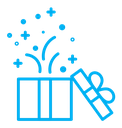 Open gift box color outline icon