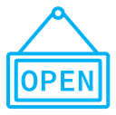 Open sign color outline icon