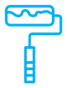 Paint roller color outline icon