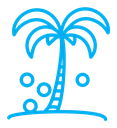 Palm tree color outline icon