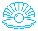 Pearl in the open shell color outline icon