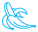 Peeled banana color outline icon