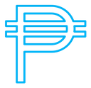 Philippine currency color outline icon