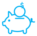 Piggy bank color outline icon