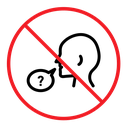 Please do not ask sign color outline icon
