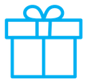 Present gift box color outline icon