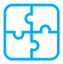 Puzzle color outline icon