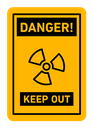 Danger high radiation area keep out sign color outline icon