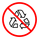Recycle prohibition sign color outline icon