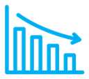 Reduction chart color outline icon