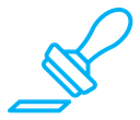 Rubber stamp color outline icon