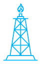 Shale gas rig color outline icon