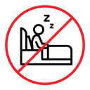 Sleepover ban sign color outline icon