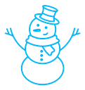Snowman color outline icon