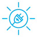 Solar energy color outline icon