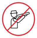 Stop hunting sign color outline icon