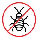 Stop insect sign color outline icon