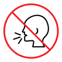Stop talking sign color outline icon