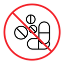 Stop using illegal drugs sign color outline icon