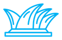 Sydney opera house color outline icon