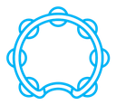 Tambourine color outline icon