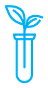 Test tube with plant color outline icon