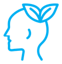 Think green color outline icon