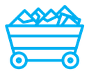 Trolley with coal color outline icon