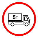 Weight limit traffic sign color outline icon
