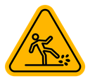 Wet floor sign color outline icon