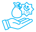 Zakat with money gift color outline icon
