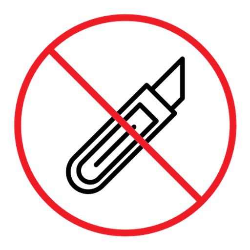 Do not cut sign color outline icon