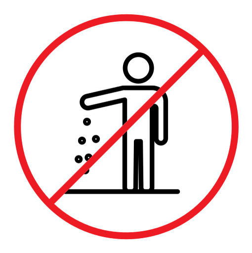Do not litter sign color outline icon