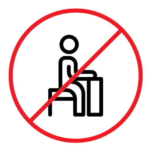 Do not sit sign color outline icon