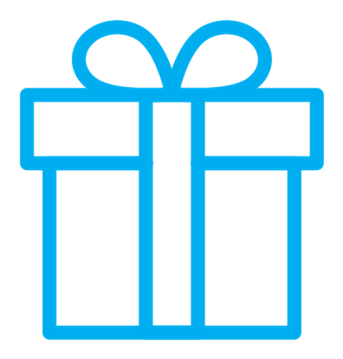 Gift box with ribbon color outline icon