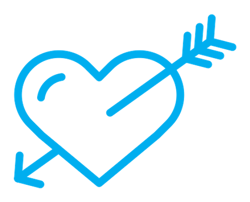 Heart with arrow color outline icon