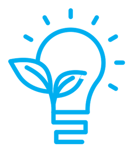 Lightbulb with leaf color outline icon