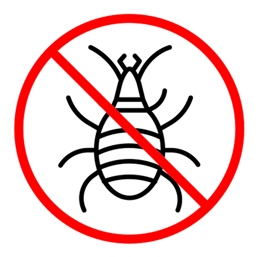 Mite in the prohibition sign color outline icon